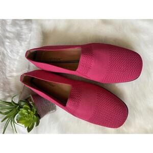 Comfortview Women's Pink Knit Loafers Slip-On Shoes